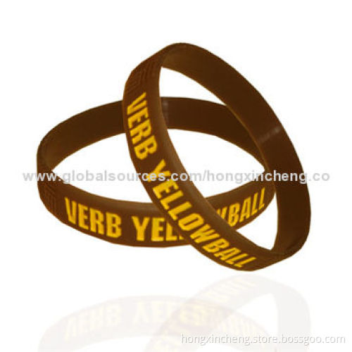Customized Silicone Wristbands with Printed Logos, OEM Designs Welcomed